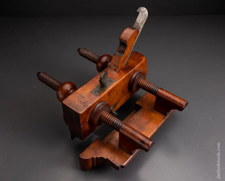 Awesome Solid Boxwood Screw Arm Plow Plane By J. Denison - 96020 1