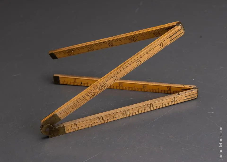 Rare Stanley No. 61 1/2 Boxwood Folding Rule - 96029 1