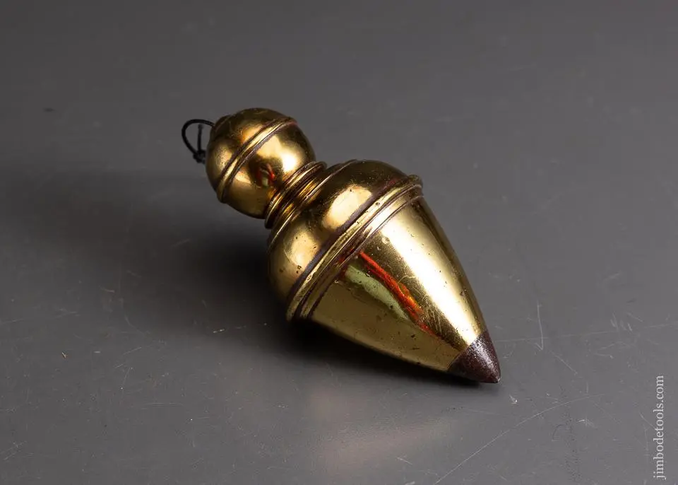 Gorgeous 2 1/4 Pound Early Brass Plumb Bob - Excelsior 95631 1